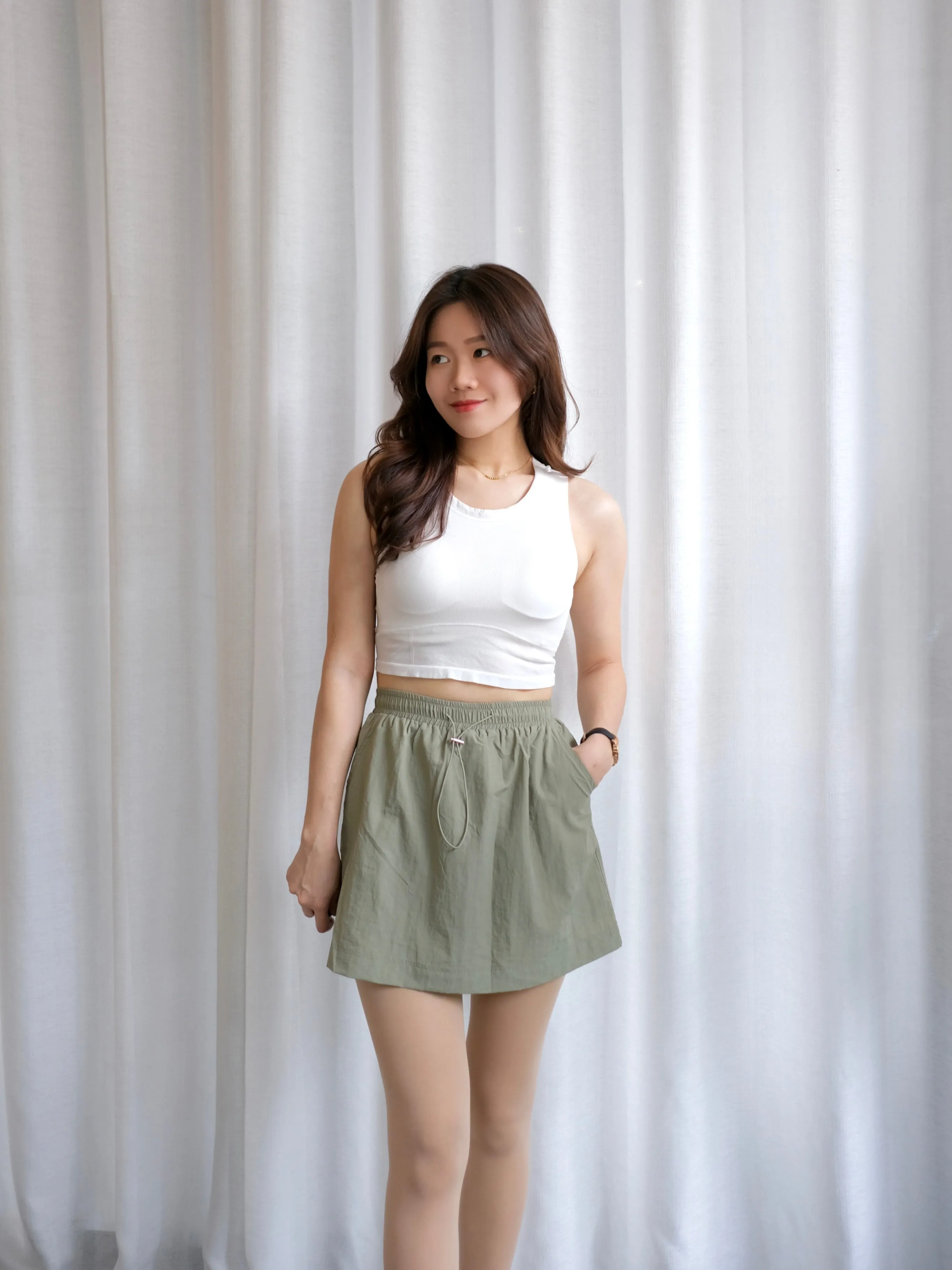 ACEWIN Ribbed Crop Tank Top Inner Top with Pads (Free Size) 170030