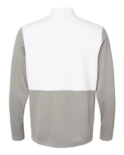 adidas Men's Textured Mixed Media Quarter-Zip Pullover