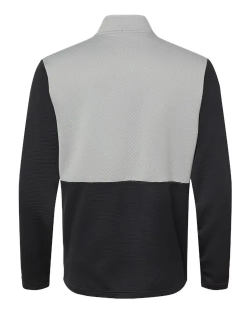 adidas Men's Textured Mixed Media Quarter-Zip Pullover