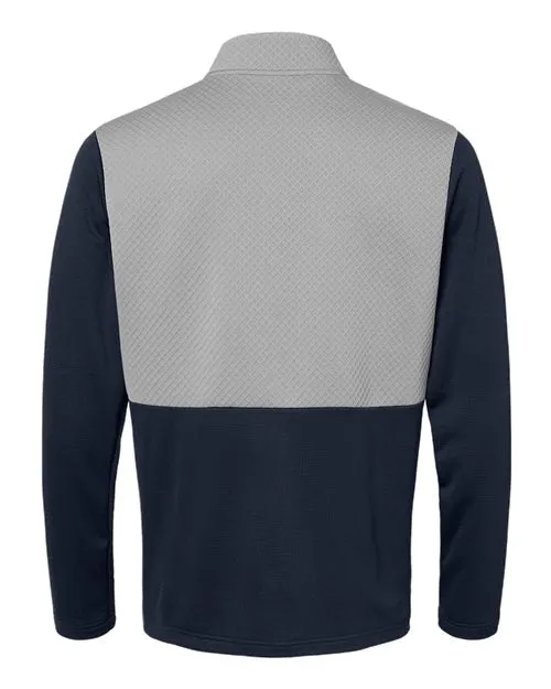 adidas Men's Textured Mixed Media Quarter-Zip Pullover