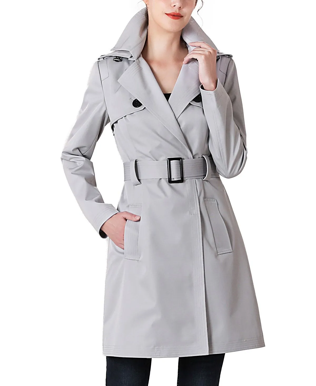 Angie kimi   kai women's waterproof hooded raincoat, gray