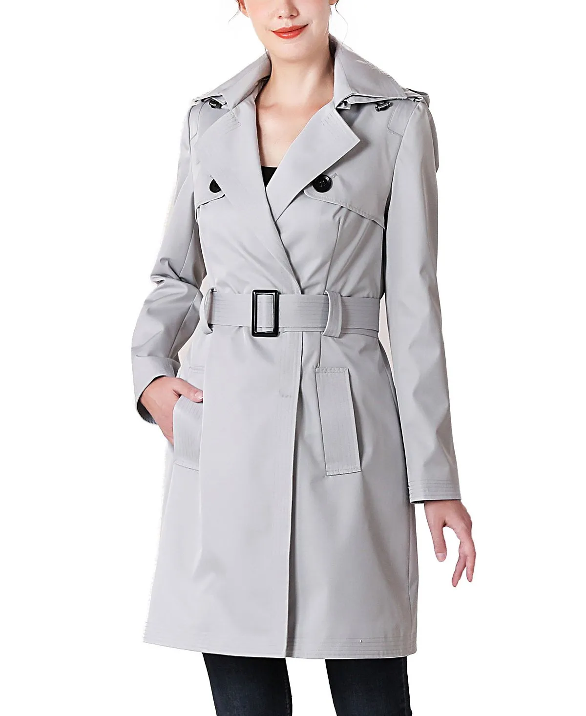 Angie kimi   kai women's waterproof hooded raincoat, gray