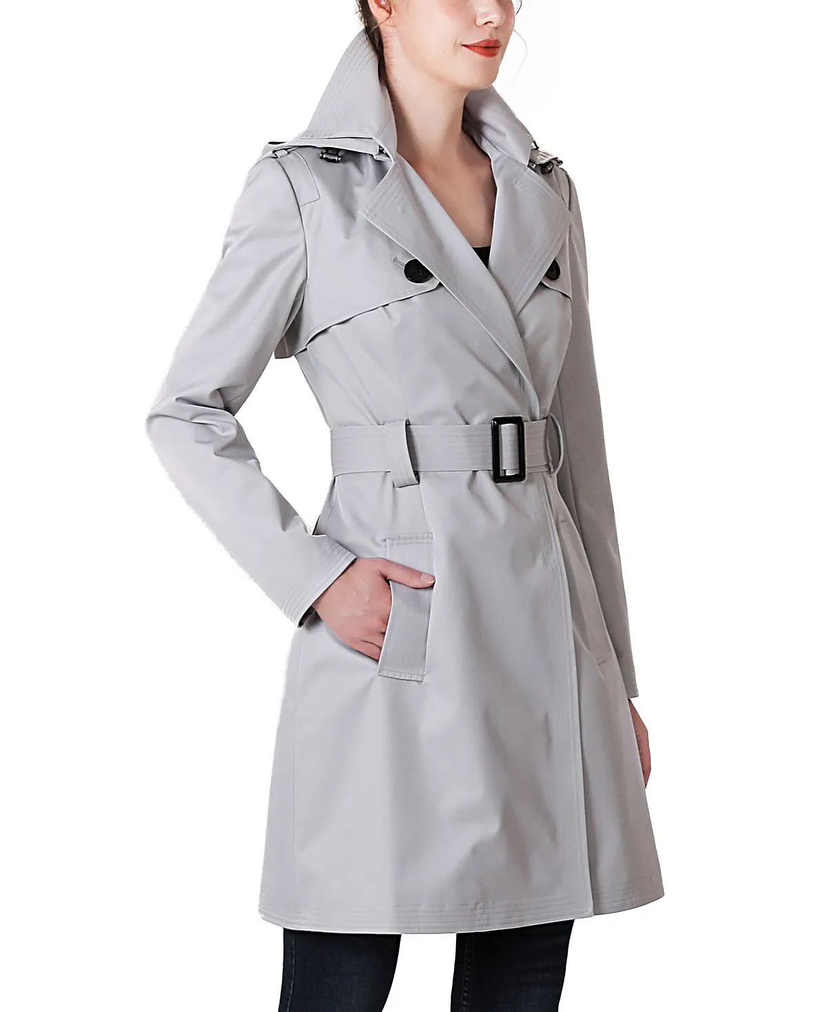 Angie kimi   kai women's waterproof hooded raincoat, gray