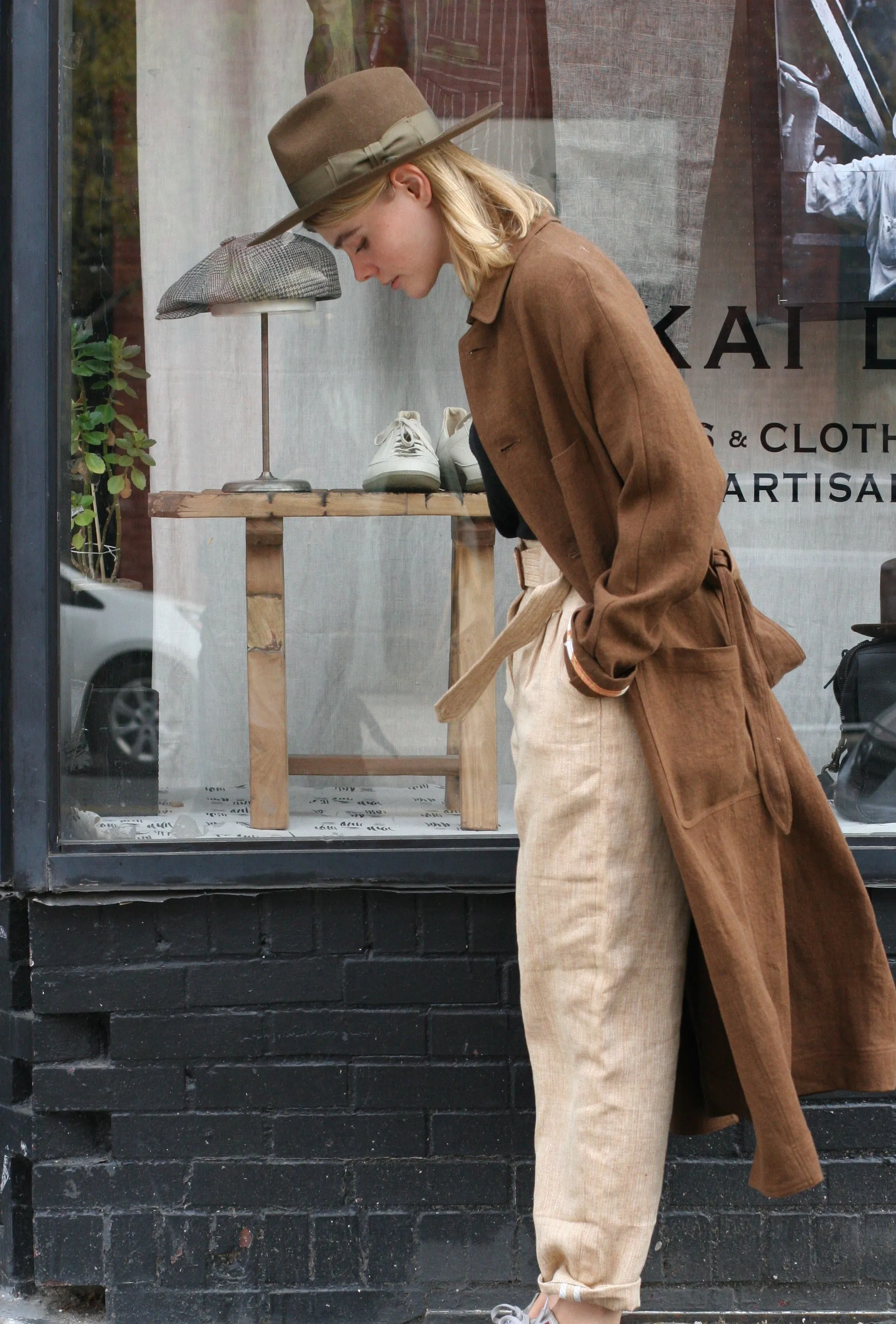 Belgian Stone Washed Linen Anthropologist Coat - Terra Cotta - XS