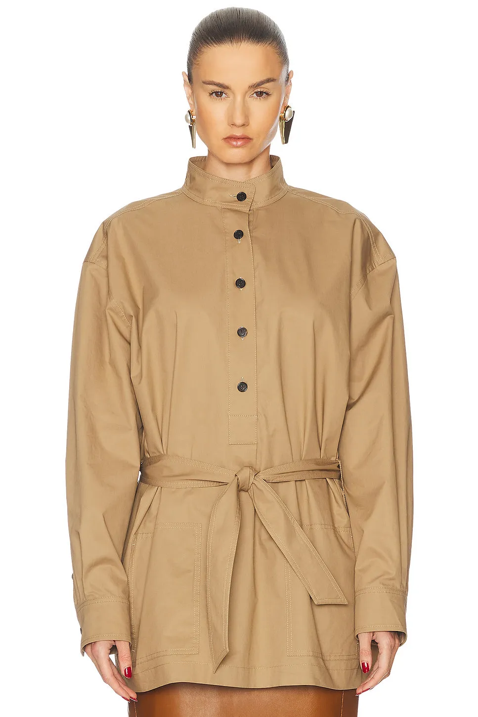 Belted Long Sleeve Top