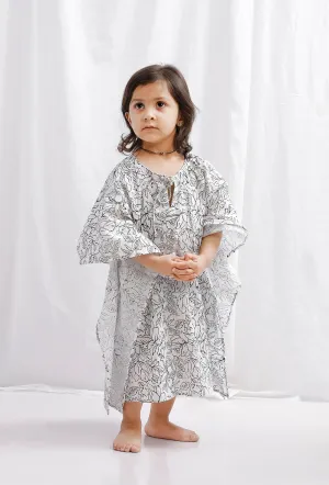 Black Block Printed Cotton Kaaftan