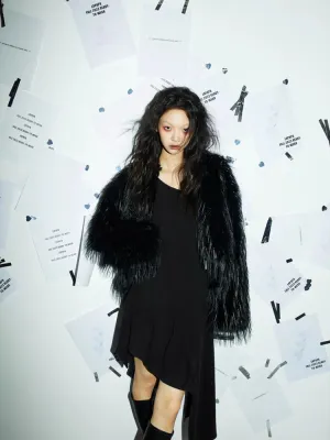 Black ladies short coat【s0000006340】