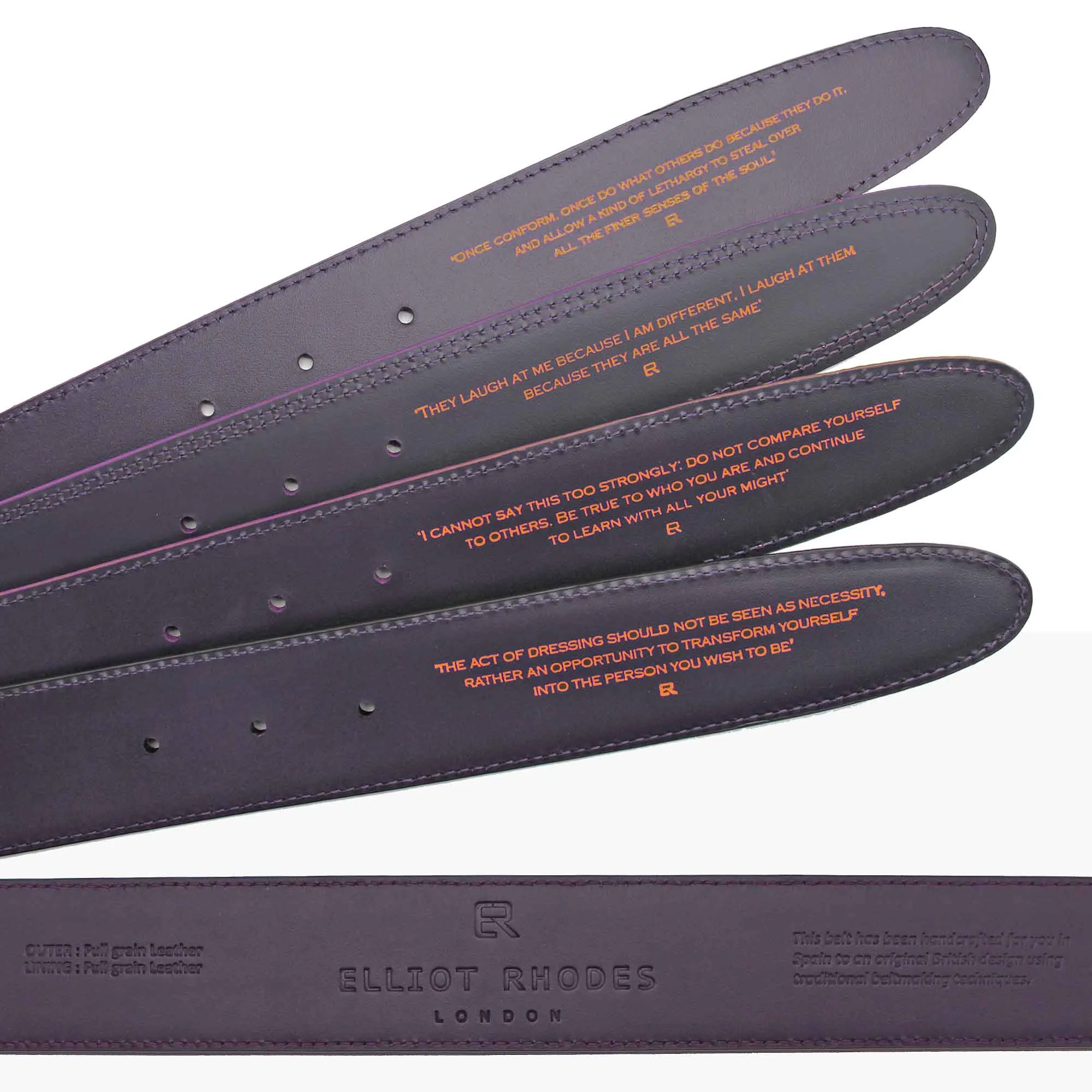 Black mock alligator tail slice plate belt