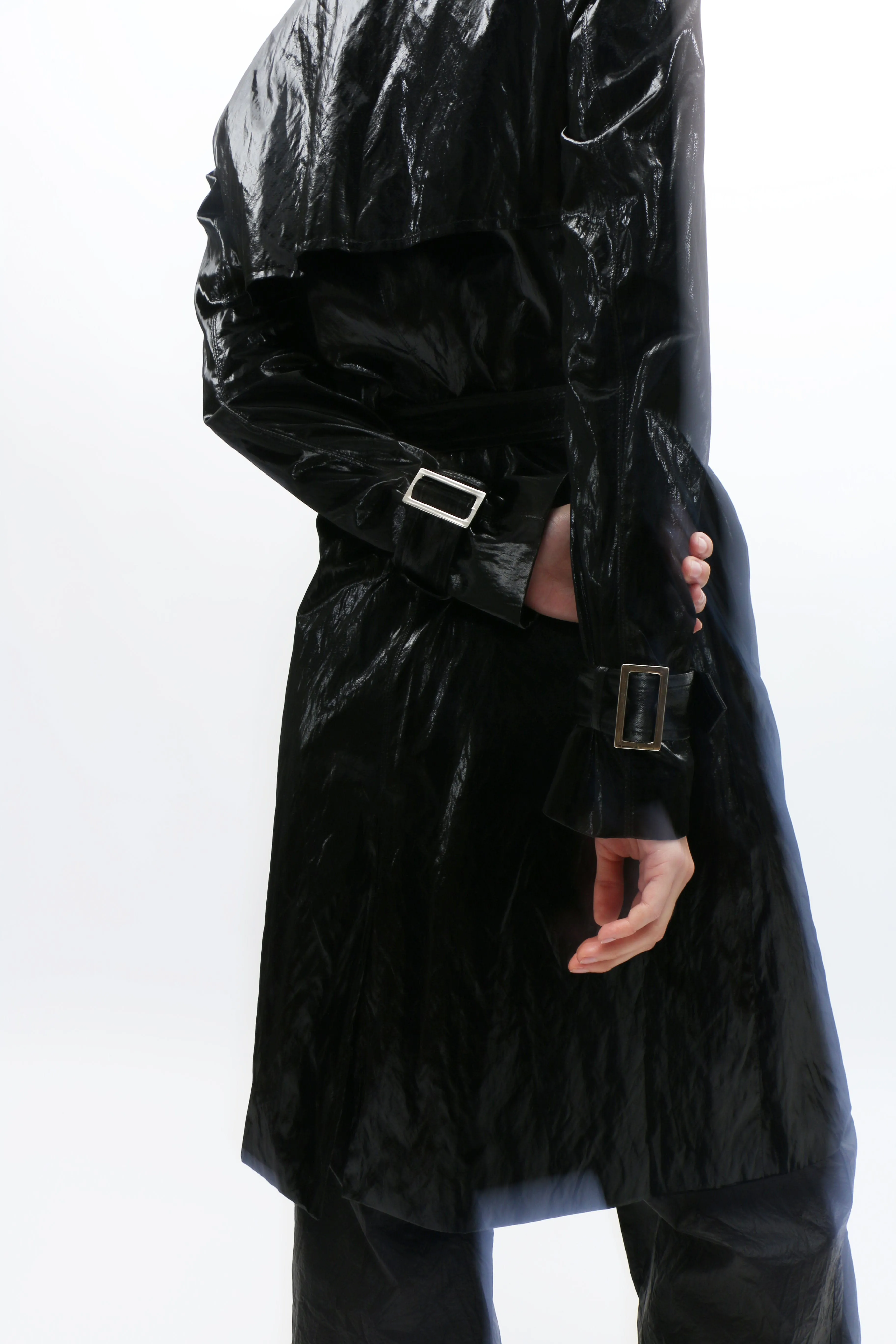 Black Rainwear Trench Coat