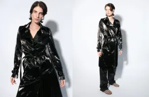 Black Rainwear Trench Coat