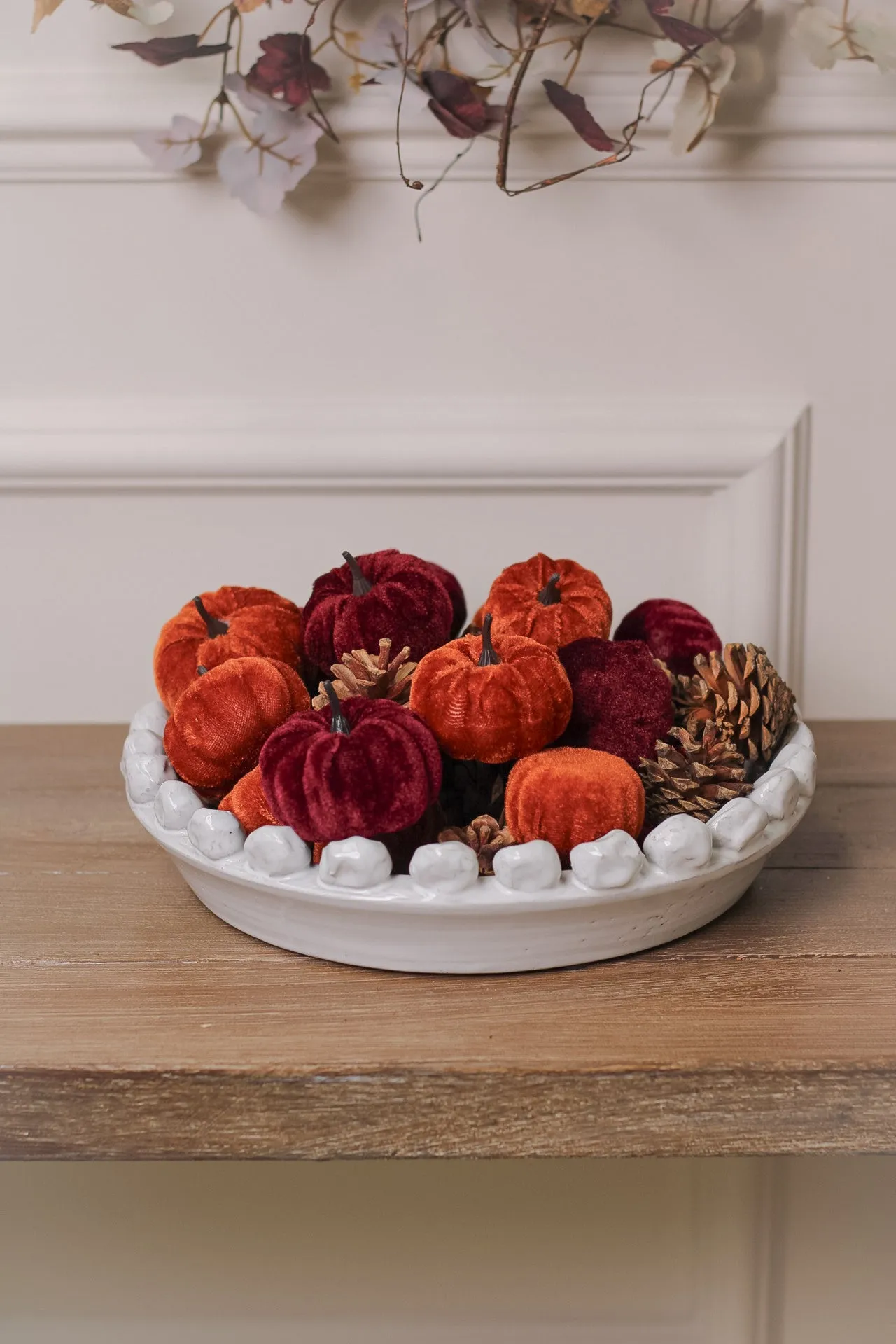 Box of Velvet Pumpkins & Pinecones