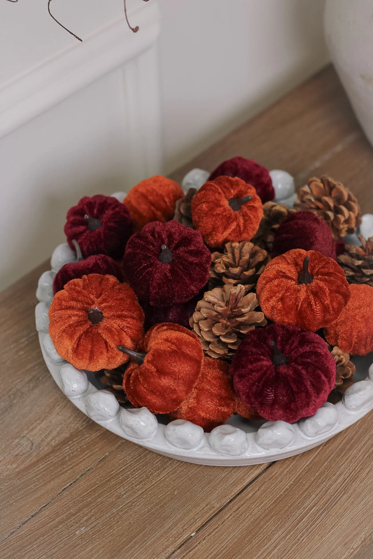 Box of Velvet Pumpkins & Pinecones
