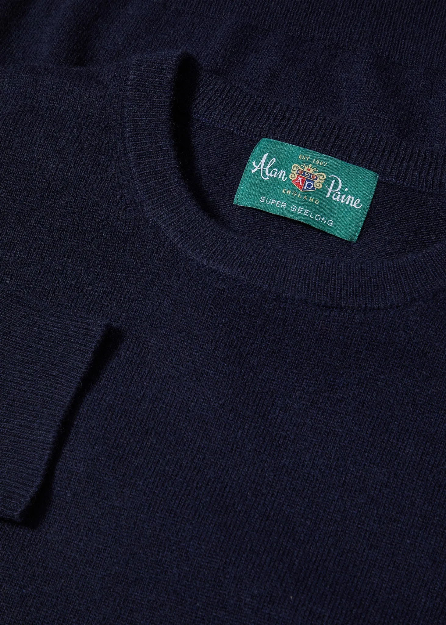 Brisbane Geelong Wool Jumper in Dark Navy - Regular Fit