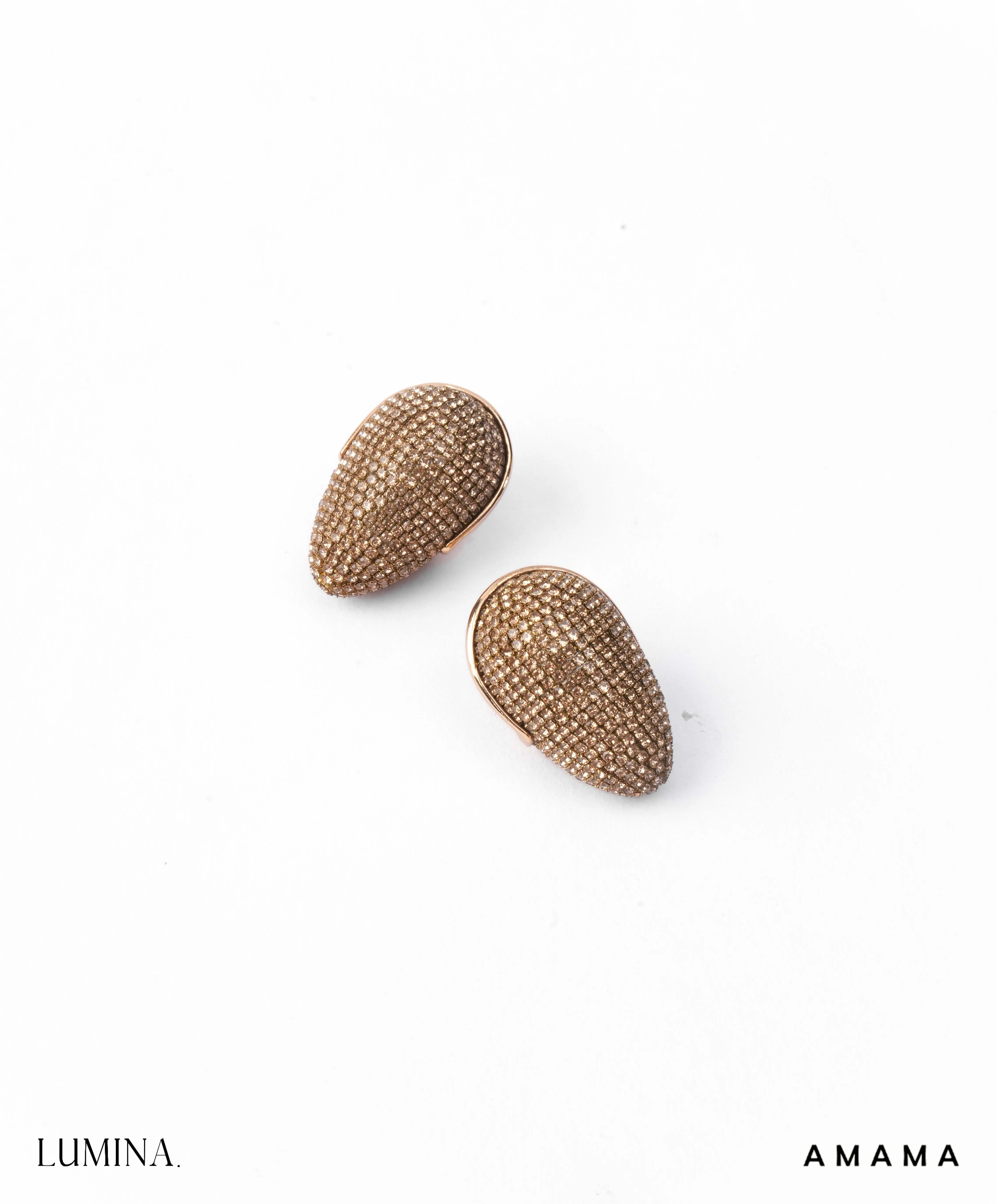 Bullet Earrings In Champagne Gold
