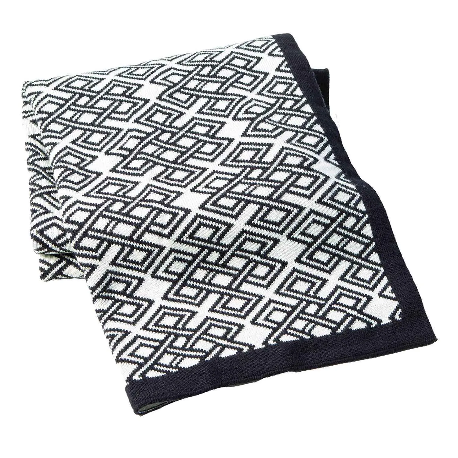 Celtic Heritage Wool Throw Blanket - Navy