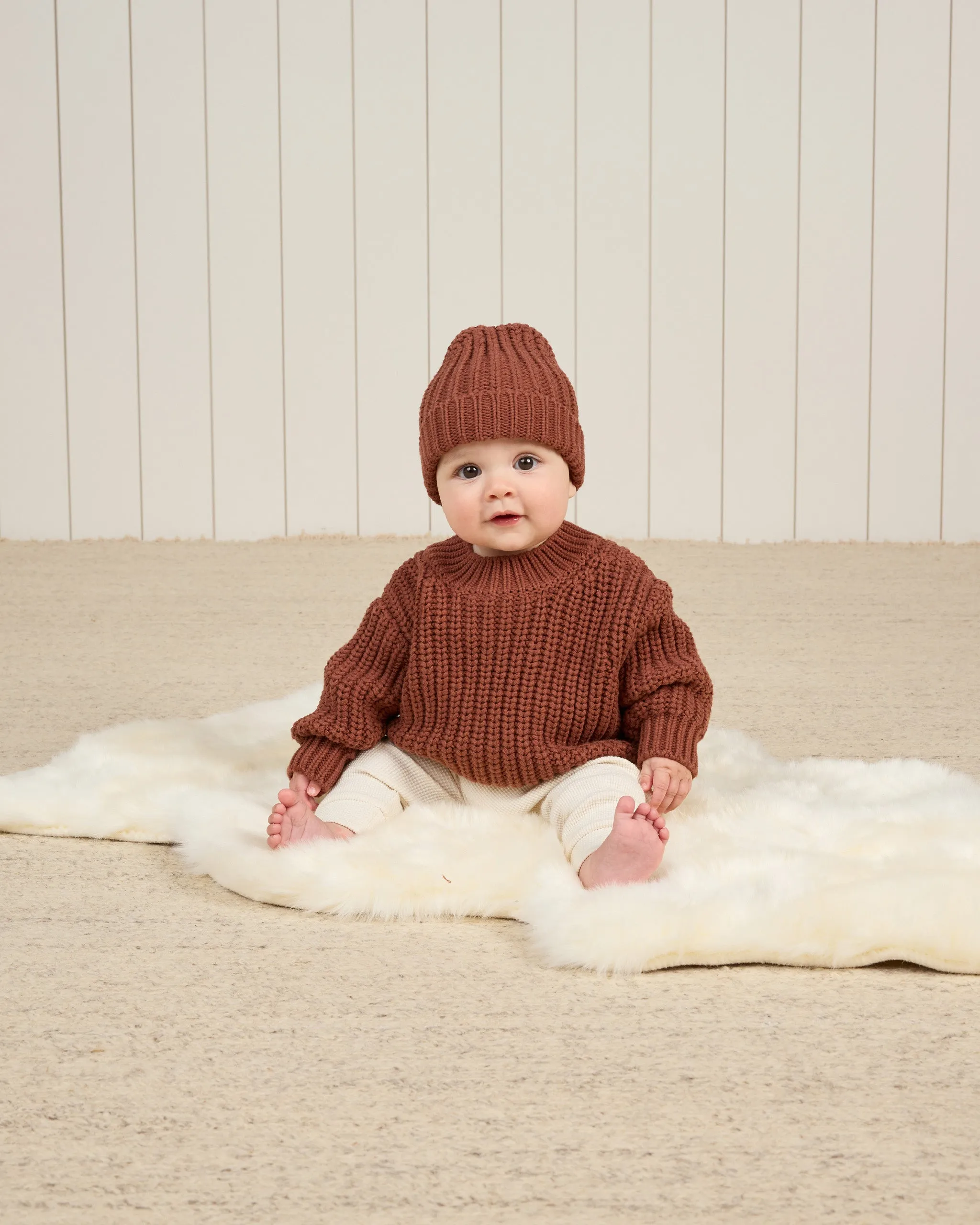 Chunky Knit Sweater - Cranberry