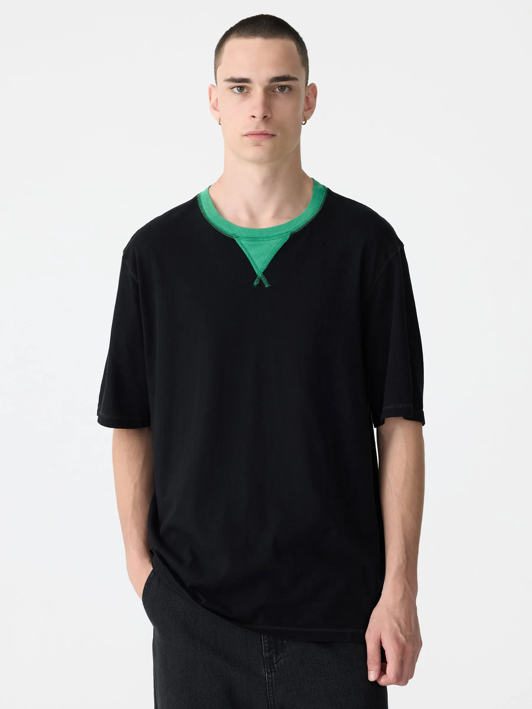 contrast slouch fit t.shirt