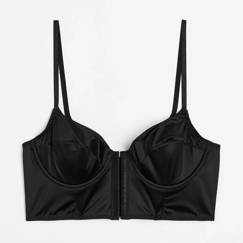 Corset H&M Non-padded Satin, black