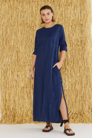 Declan Cotton-Viscose Dress with Metallic Print