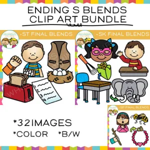 Ending S Blends Clip Art Bundle
