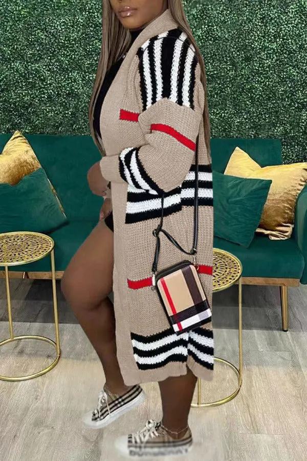 Fashionkova - White Casual Print Patchwork Outerwear