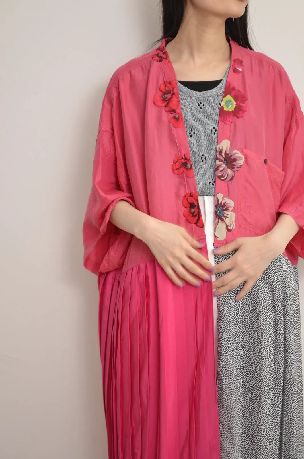 FLOWER PATCH ROBE / PNK