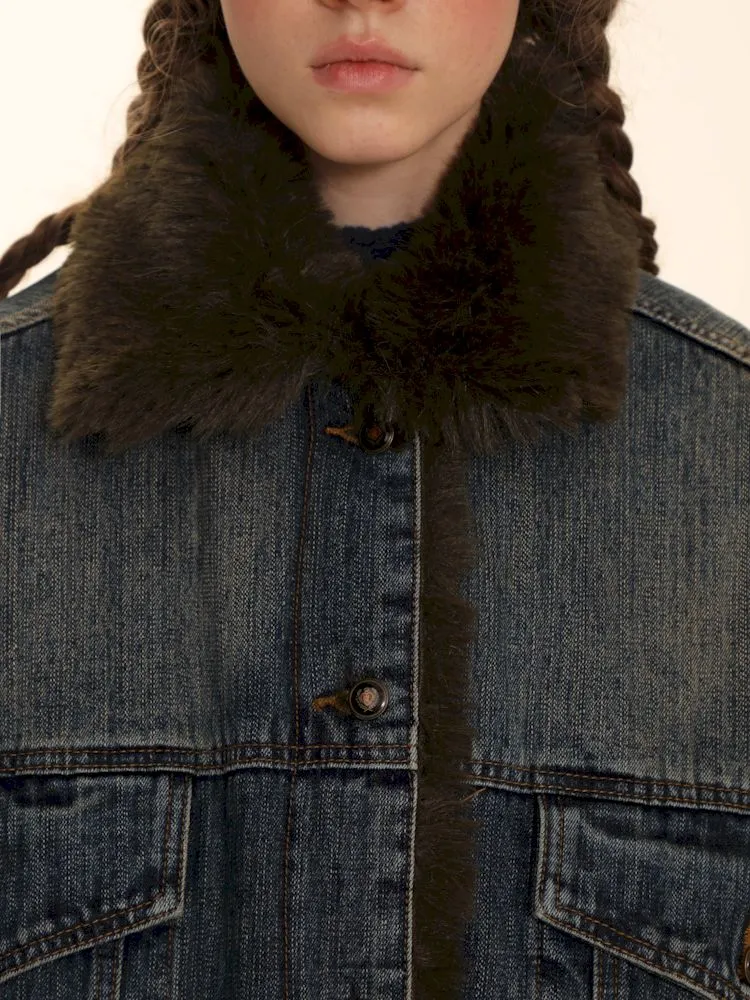 Fluffy loose warm cotton jacket 【s0000006005】