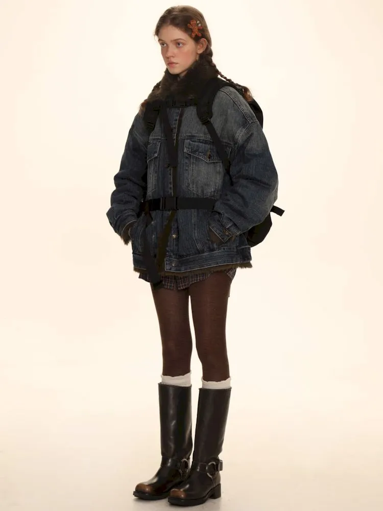 Fluffy loose warm cotton jacket 【s0000006005】