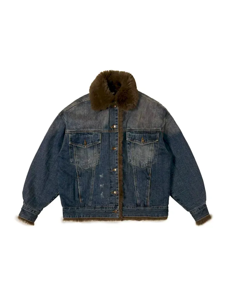 Fluffy loose warm cotton jacket 【s0000006005】