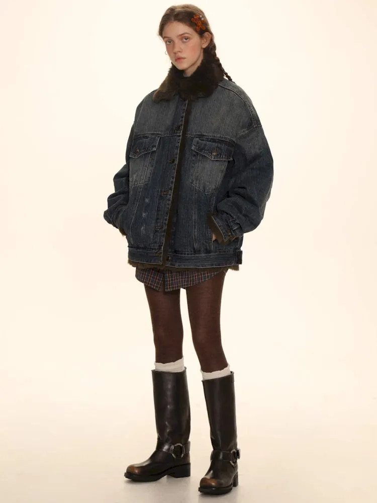 Fluffy loose warm cotton jacket 【s0000006005】