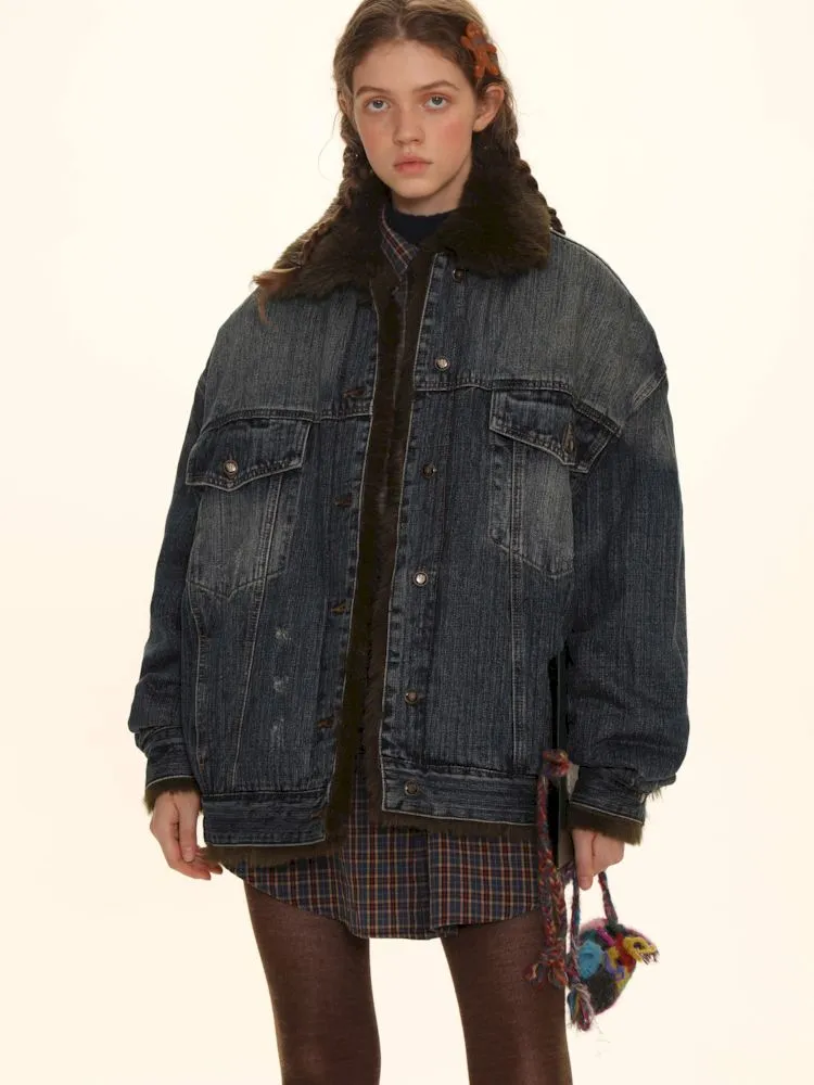 Fluffy loose warm cotton jacket 【s0000006005】
