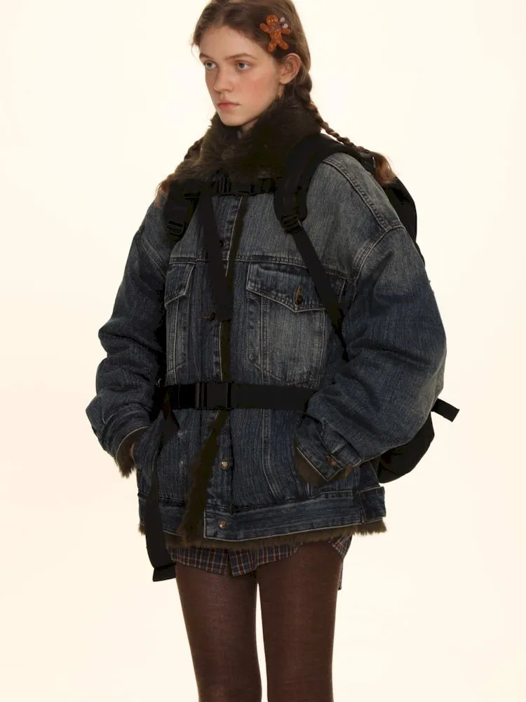 Fluffy loose warm cotton jacket 【s0000006005】