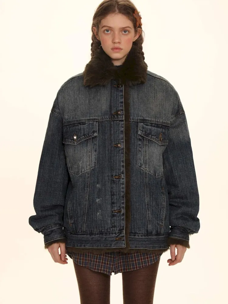 Fluffy loose warm cotton jacket 【s0000006005】
