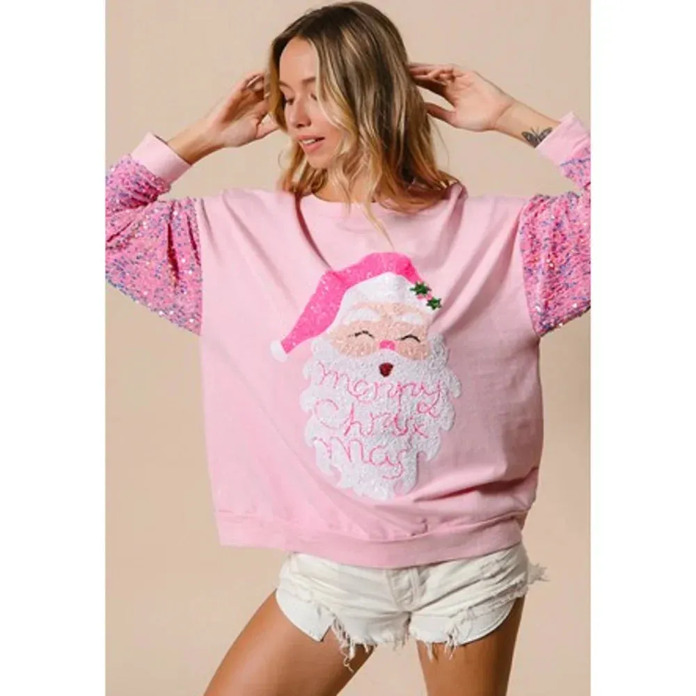 Glitter Patchwork Vintage Harajuku Slim Streetwear Christmas Hoodie
