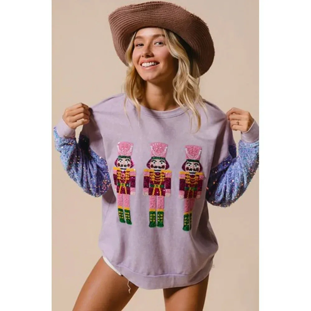 Glitter Patchwork Vintage Harajuku Slim Streetwear Christmas Hoodie
