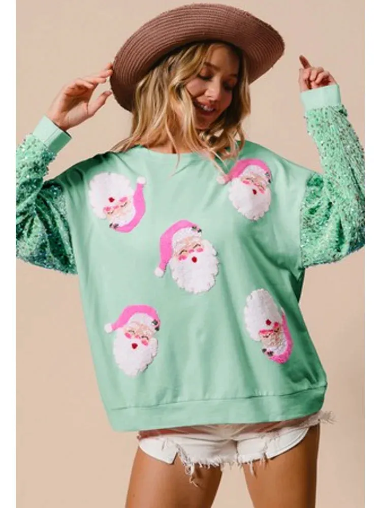 Glitter Patchwork Vintage Harajuku Slim Streetwear Christmas Hoodie