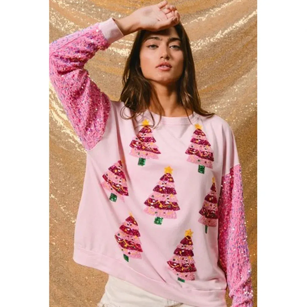 Glitter Patchwork Vintage Harajuku Slim Streetwear Christmas Hoodie