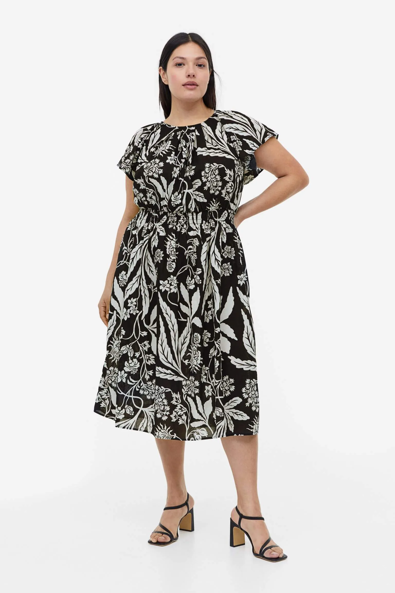 H&M Cotton dress, black/white