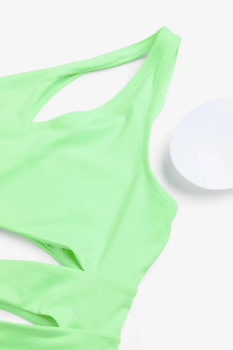 H&M cut-out swimsuit, neon green