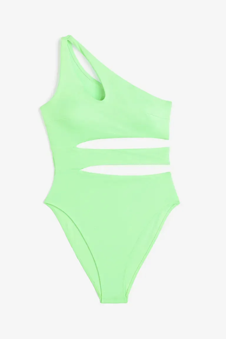 H&M cut-out swimsuit, neon green