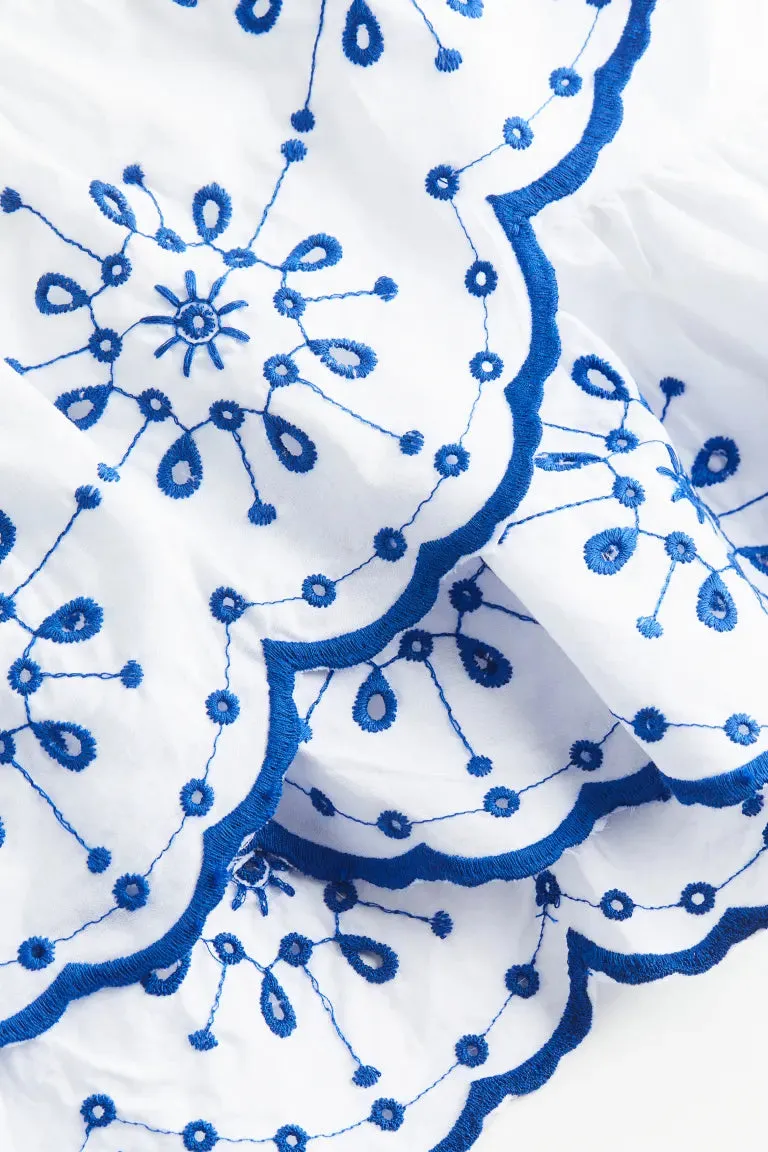 H&M embroidered skirt, white