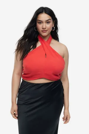 H&M Halter Neck Crop Top, Red
