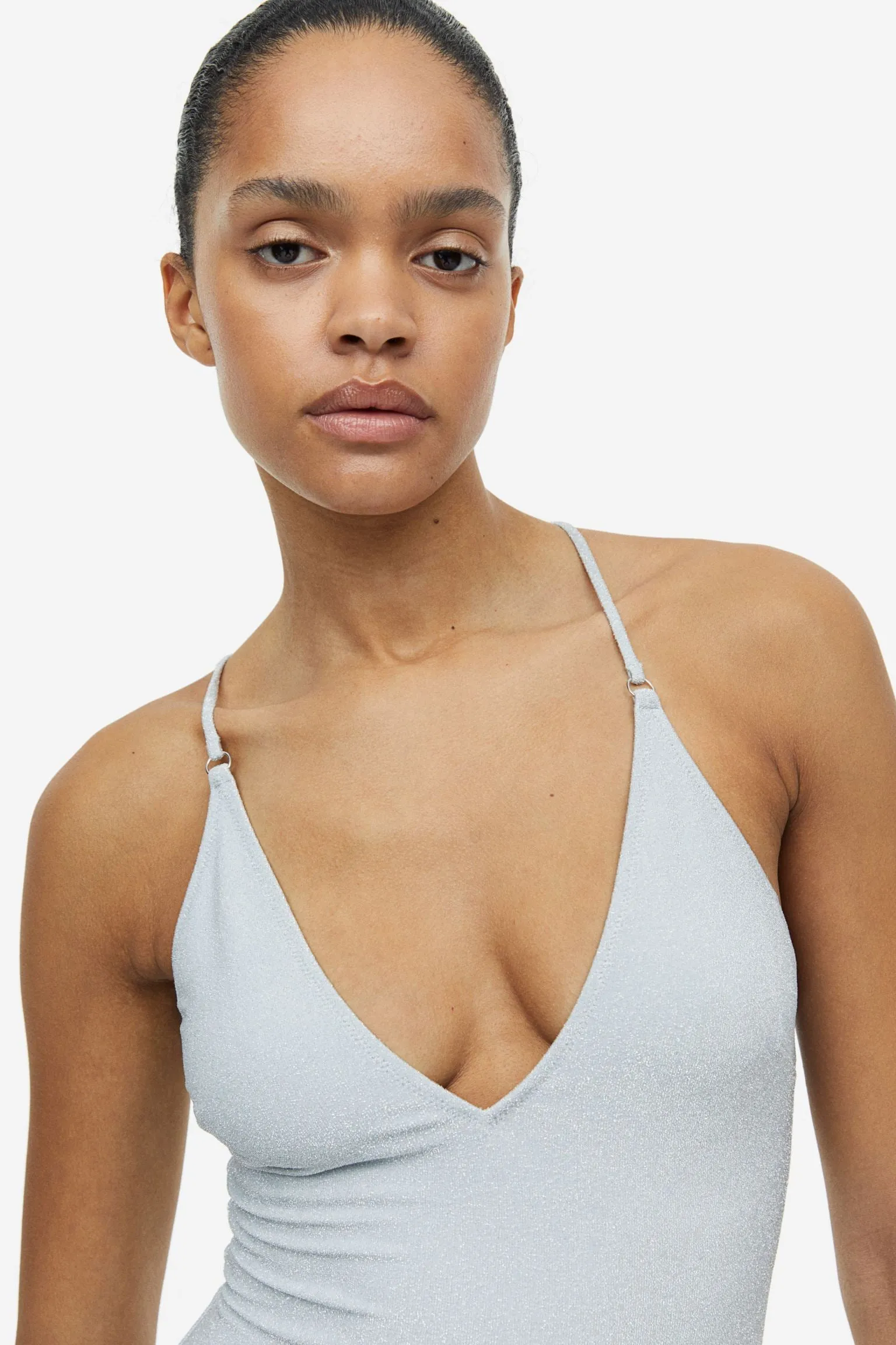 H&M High Leg swimsuit, silver