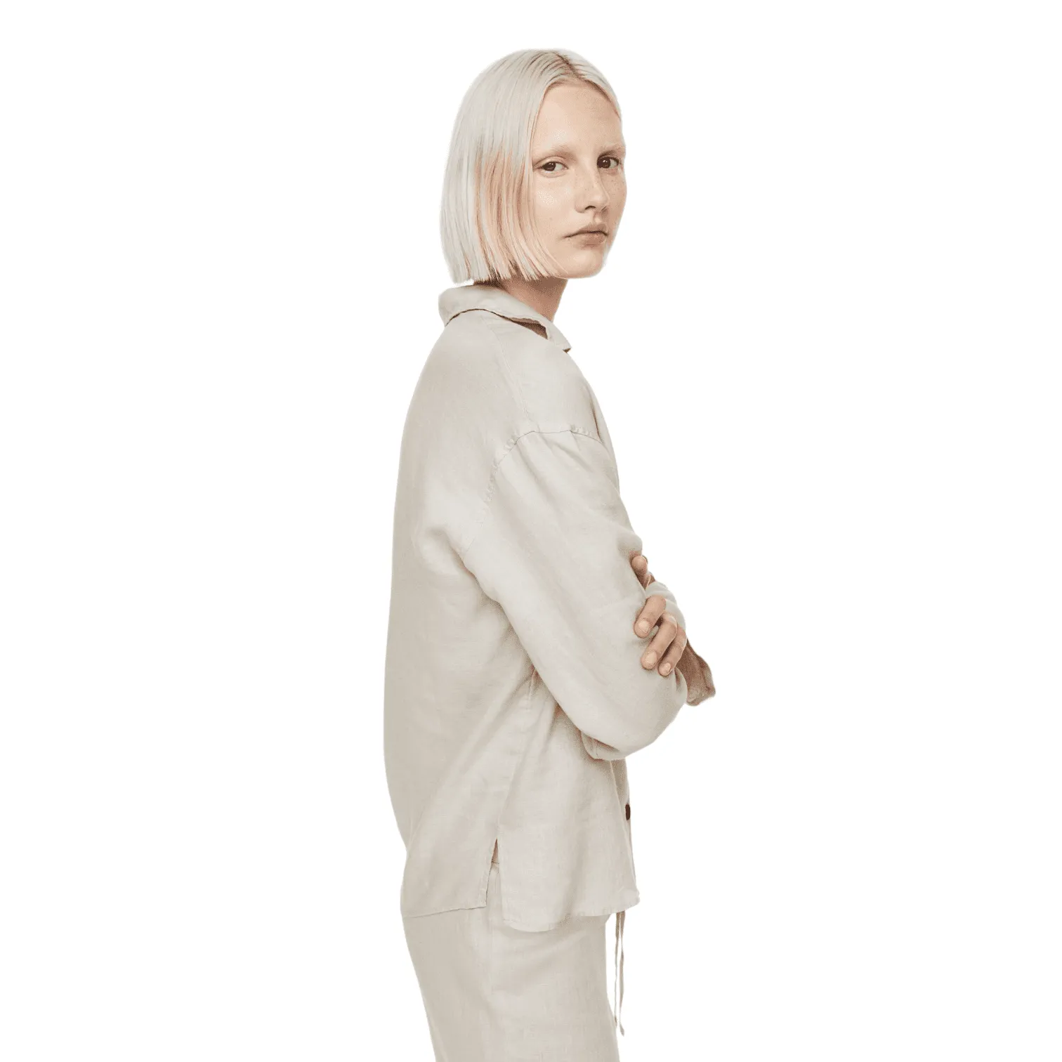 H&M Home Washed Linen pajamas, beige