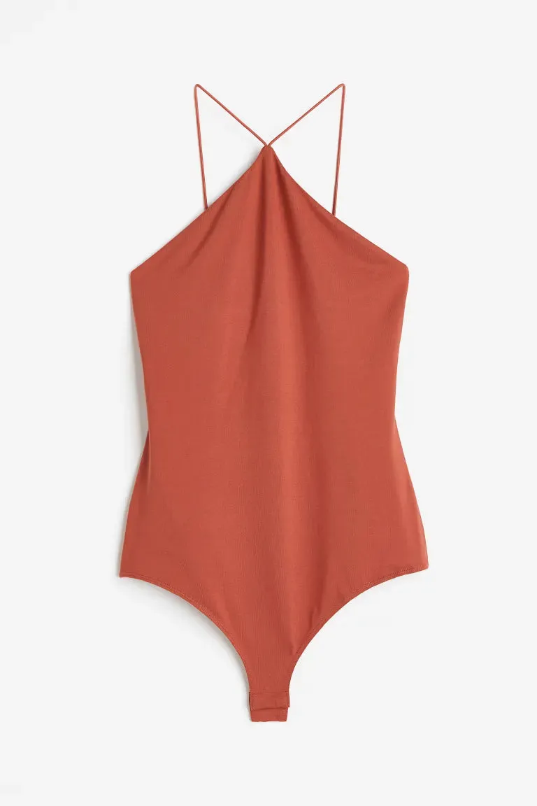 H&M Jersey Thong Bodysuit, Brick Red