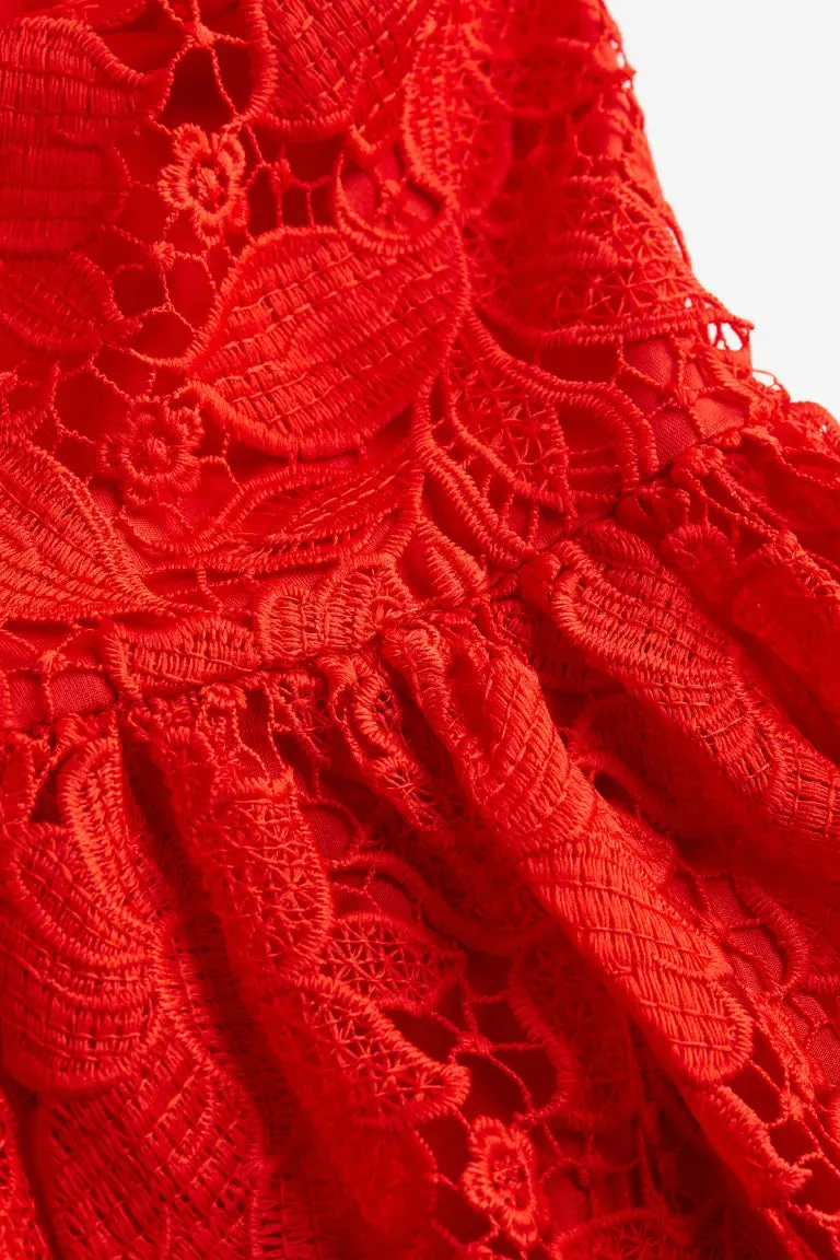 H&M lace bandeau dress, red