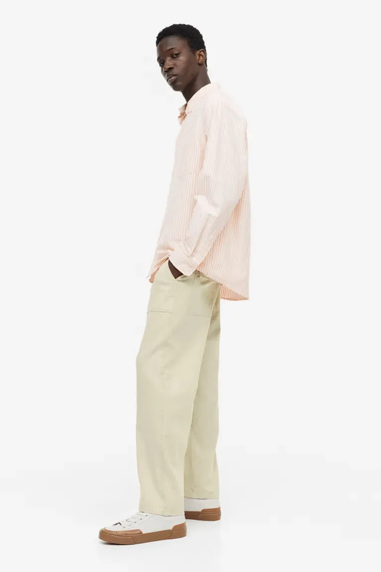 H&M Linen-blend loose fit trousers, beige