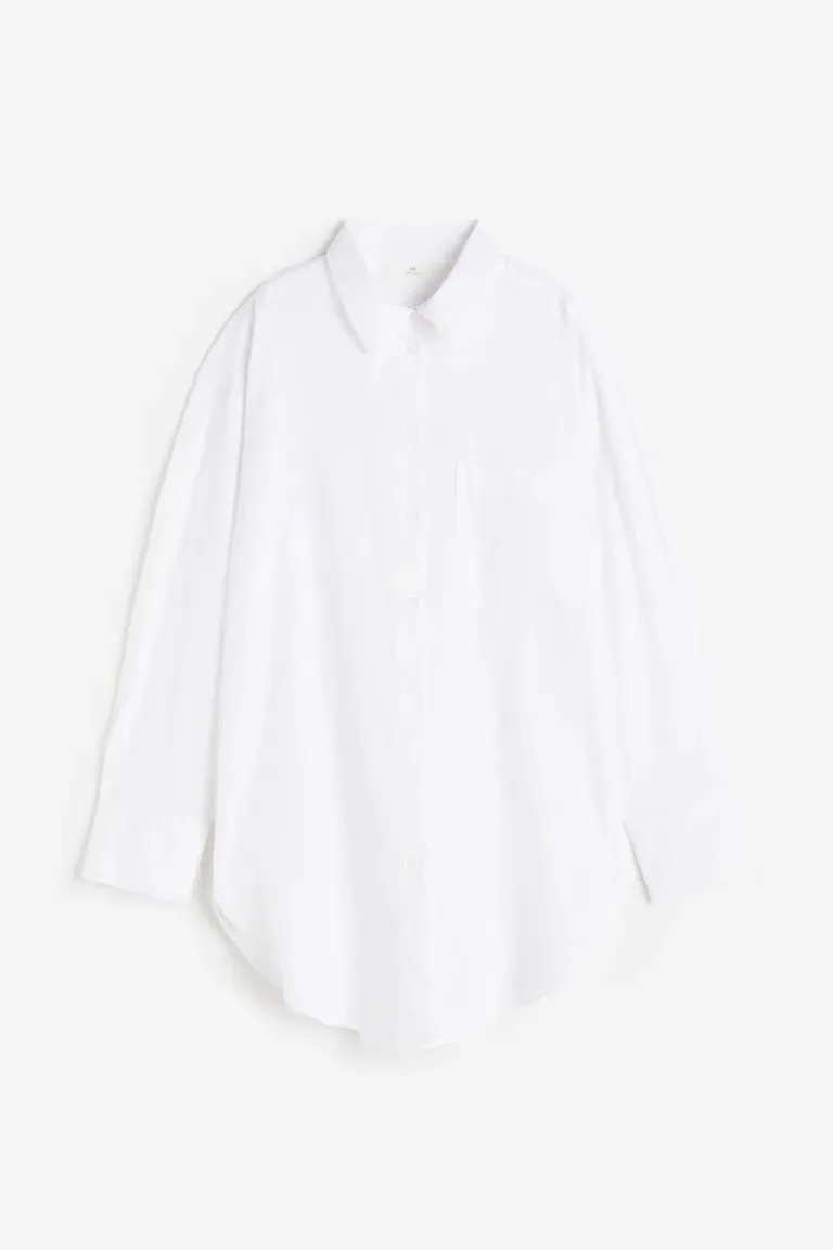 H&M Linen Blend Shirt, White