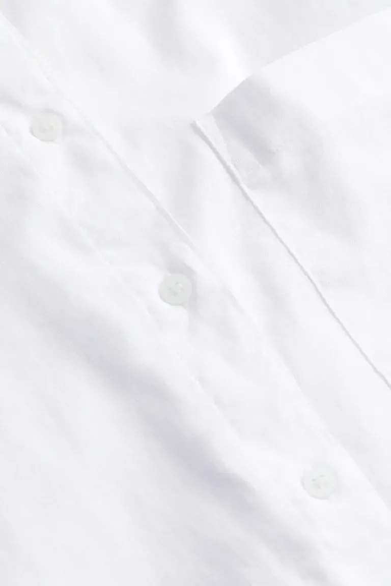 H&M Linen Blend Shirt, White