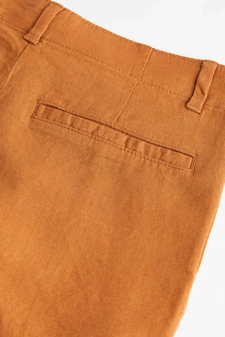 H&M Linen Blend Shorts, Light Brown